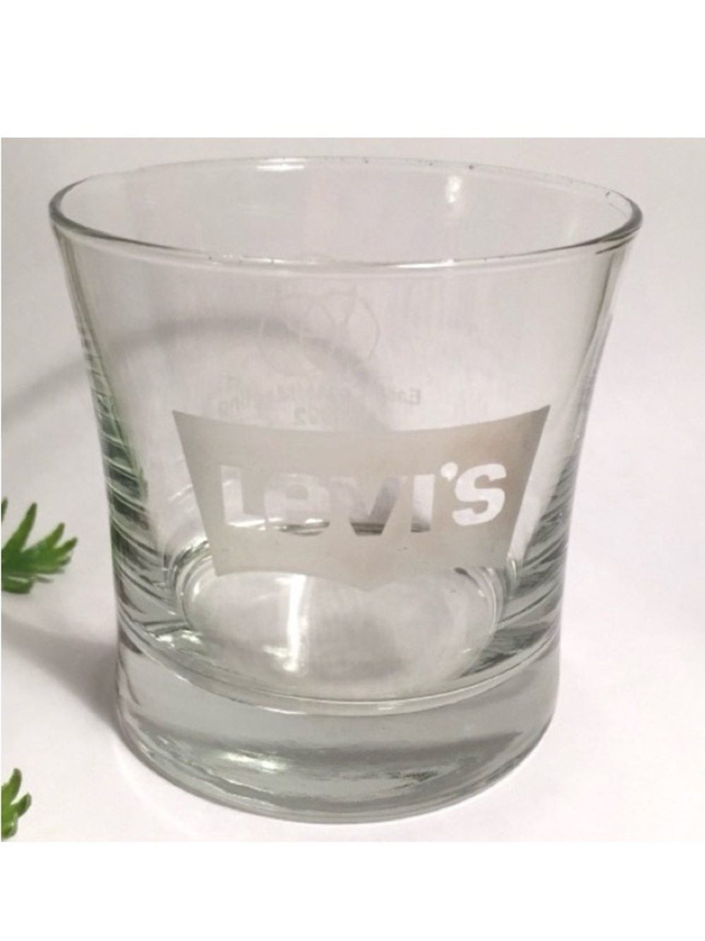 Vintage Levi’s Jeans Logo Whiskey Bourbon Glass 1992 Classic Denim Barware